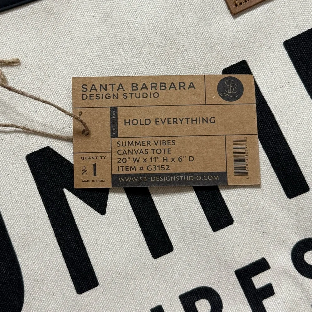Santa Barbara Design Studio Canvas Tote Summer Vibes Hold Everything New